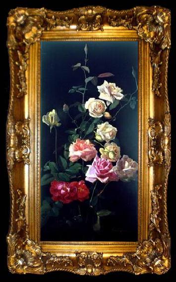 framed  unknow artist Still life floral, all kinds of reality flowers oil painting 22, ta009-2